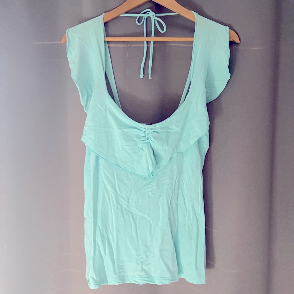Light turquoise dressy Flowey tank top